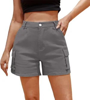 Jeans for Women Trendy Stretchy High Waisted Cargo Denim Shorts Summer Casual Button Fly Butt Lifting Hot Jean Jorts