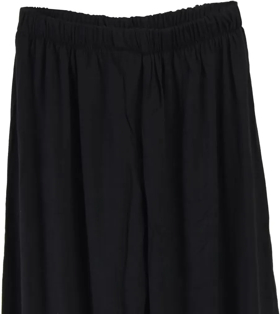 Kids Unisex Kung Fu Wide Pants Stretchy Elastic Waist Taichi Martial Arts Practice Trousers for Boys Girls