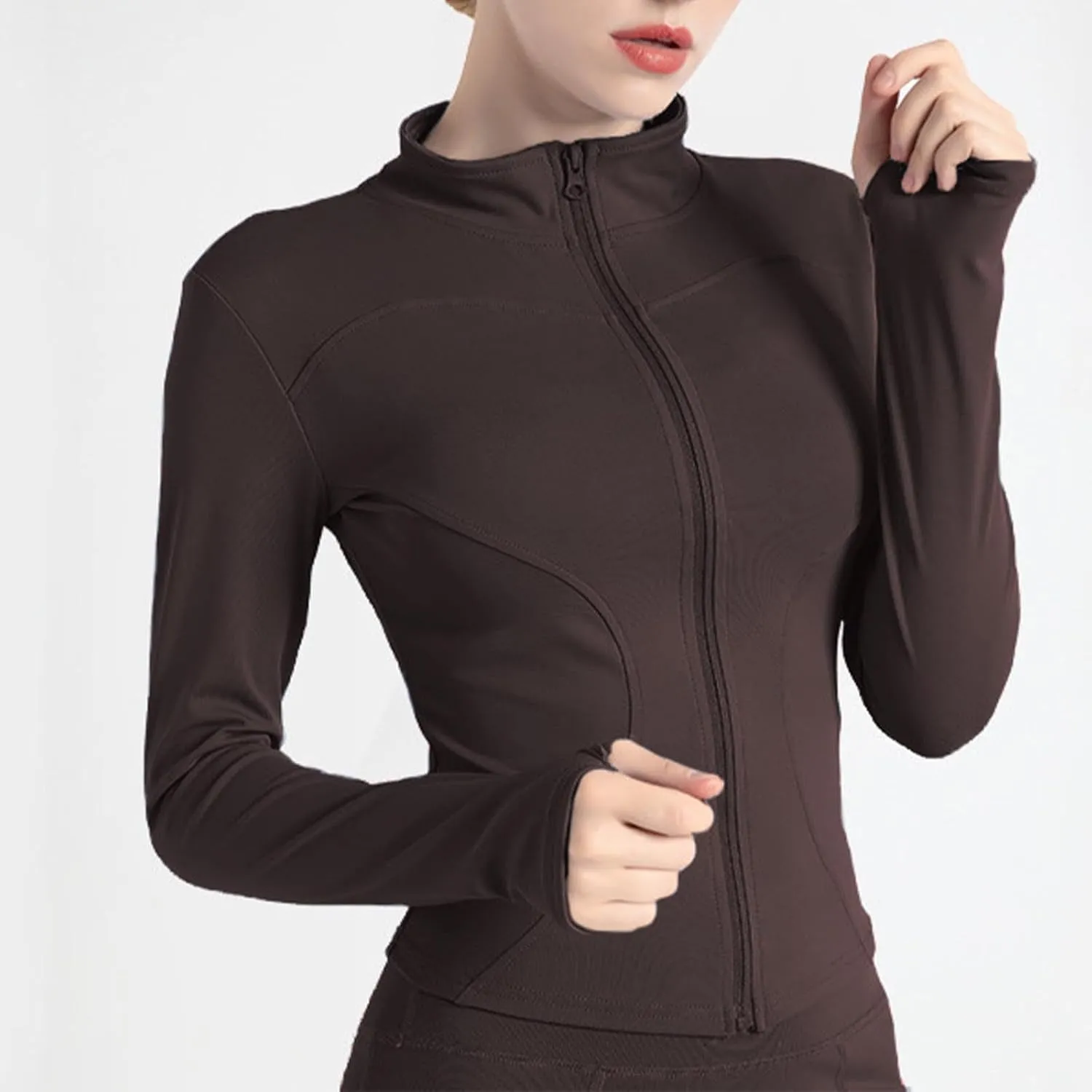 Ladies Gym Tops Women Full Zip Running Jacket Long Sleeve Sports T-Shirt Fitness Workout Yoga Crop Tops Breathable