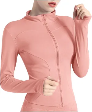 Ladies Gym Tops Women Full Zip Running Jacket Long Sleeve Sports T-Shirt Fitness Workout Yoga Crop Tops Breathable