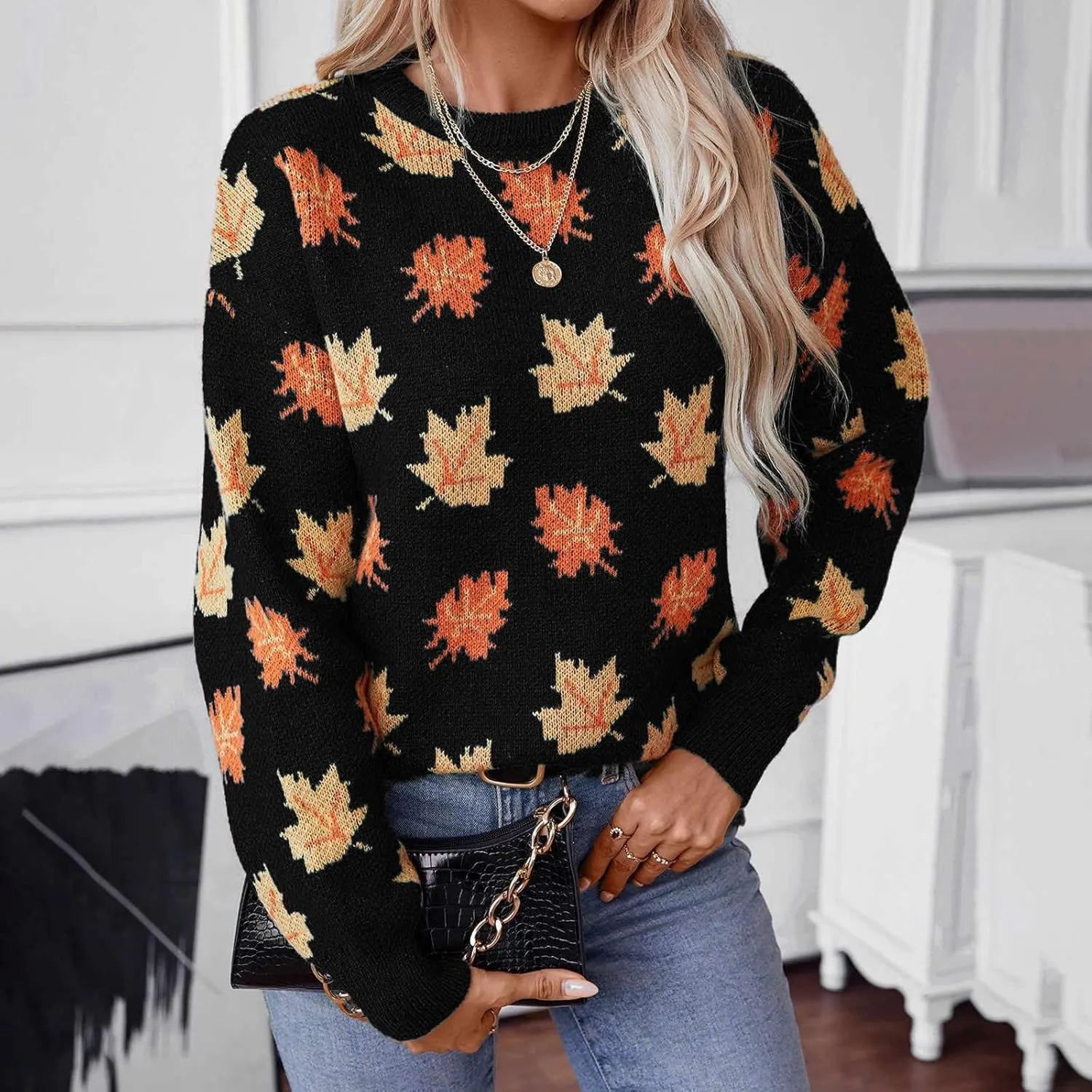 Lastesso Sweaters for Women Cute Chunky Knit Sweater Casual Crewneck Long Sleeve Fall Winter Fashion Vacation Clothes