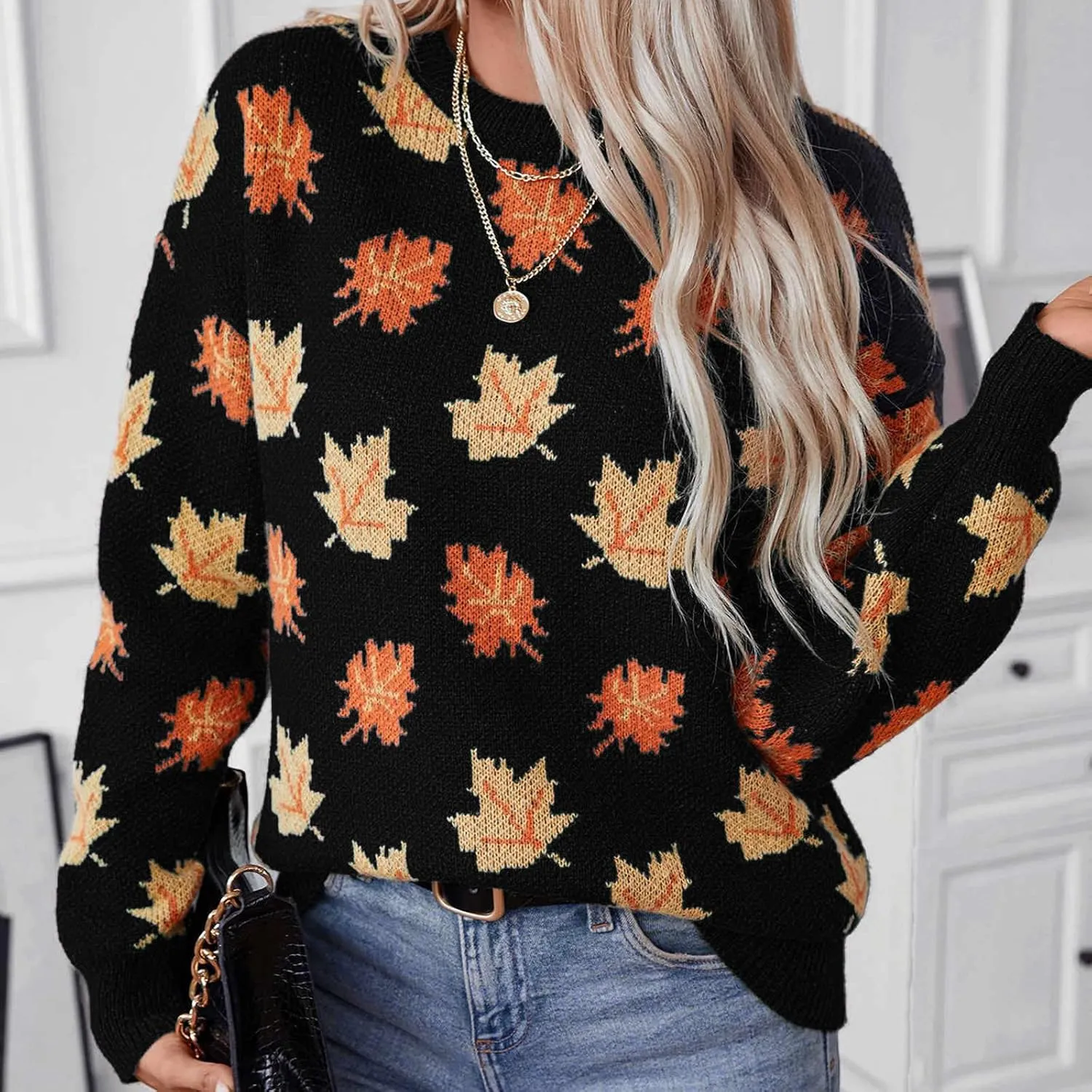 Lastesso Sweaters for Women Cute Chunky Knit Sweater Casual Crewneck Long Sleeve Fall Winter Fashion Vacation Clothes