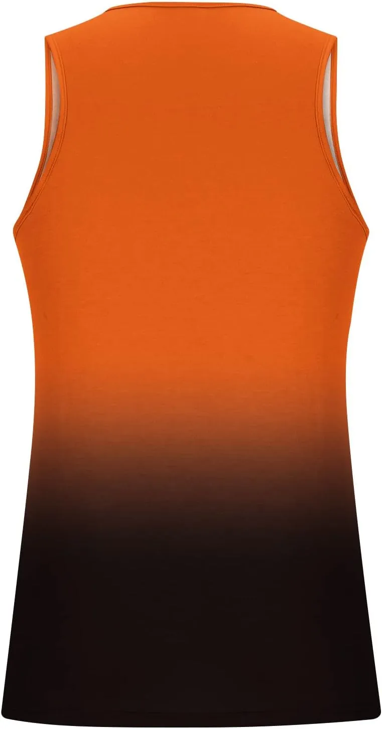 lcziwo Men's Tank Tops Gradient Tie Dye Sleeveless T-Shirts Casual Loose Fit Crewneck Ombre Tank Summer Muscle Workout Tanks