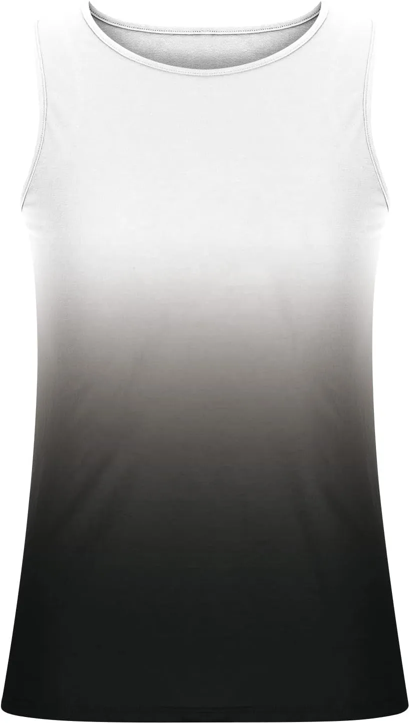 lcziwo Men's Tank Tops Gradient Tie Dye Sleeveless T-Shirts Casual Loose Fit Crewneck Ombre Tank Summer Muscle Workout Tanks