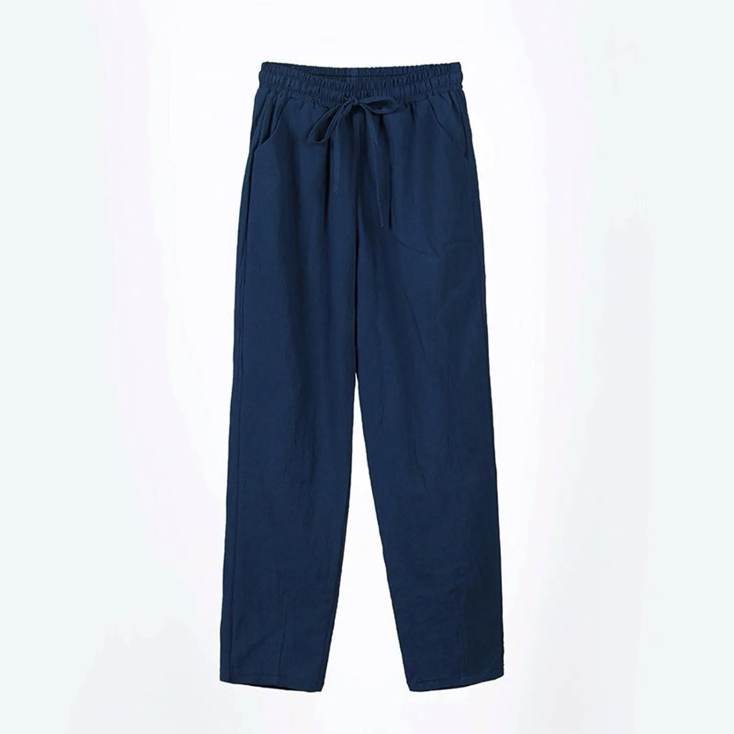 Linen Pants for Women 2025 Drawstring Lounge Trousers Elastic Waist Summer Beach Pant Outfits with Pockets