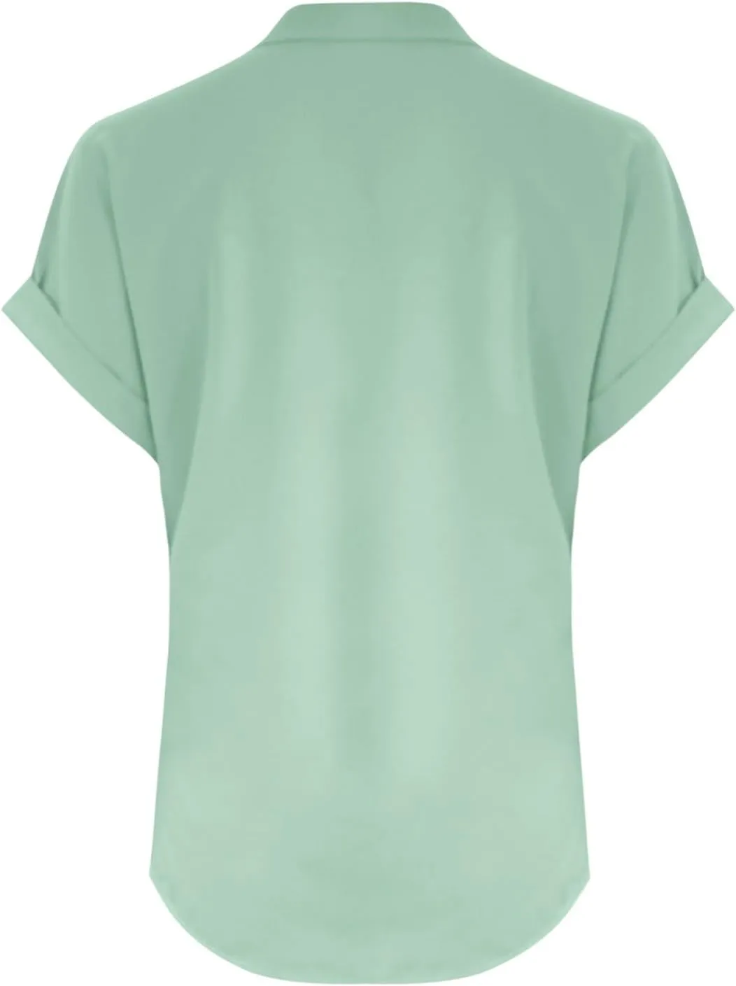 Linen Shirts for Women Cotton Button Up T-Shirt Summer V Neck Short Sleeve Roll Up Casual Loose Fit Work Blouse Tops