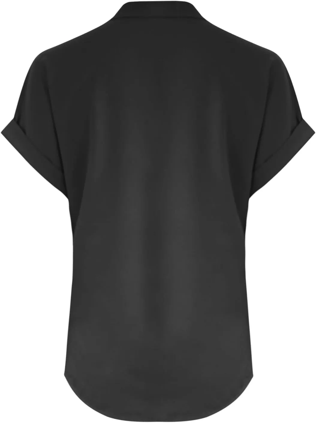 Linen Shirts for Women Cotton Button Up T-Shirt Summer V Neck Short Sleeve Roll Up Casual Loose Fit Work Blouse Tops