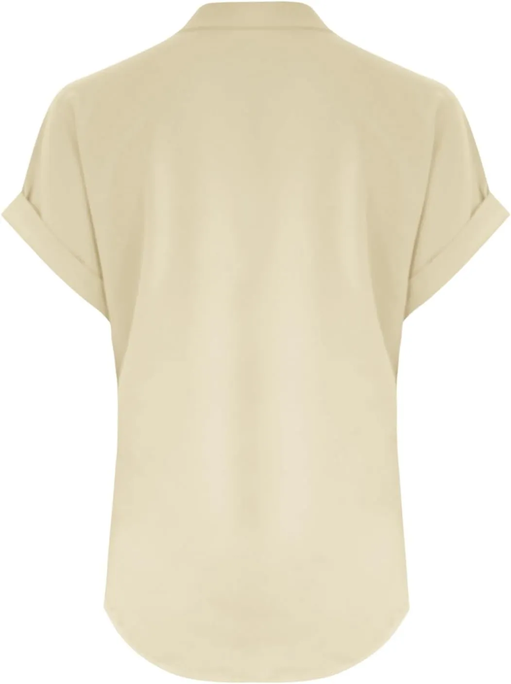 Linen Shirts for Women Cotton Button Up T-Shirt Summer V Neck Short Sleeve Roll Up Casual Loose Fit Work Blouse Tops