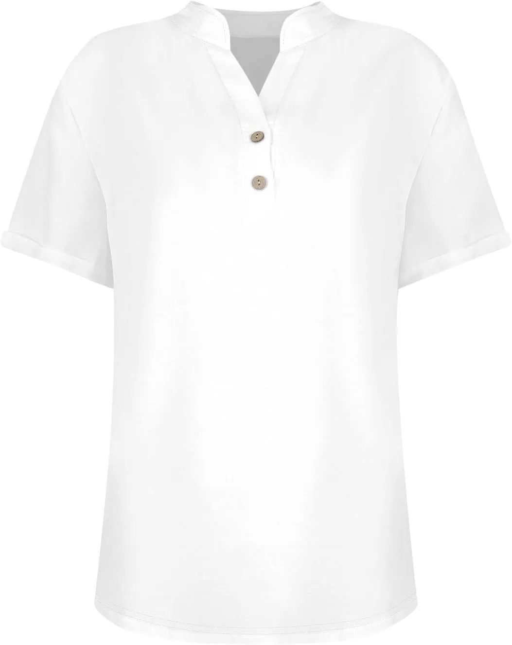 Linen Shirts for Women V Neck Button Short Sleeve Summer Tops 2025 Casual Tees Work Blouses Outfits