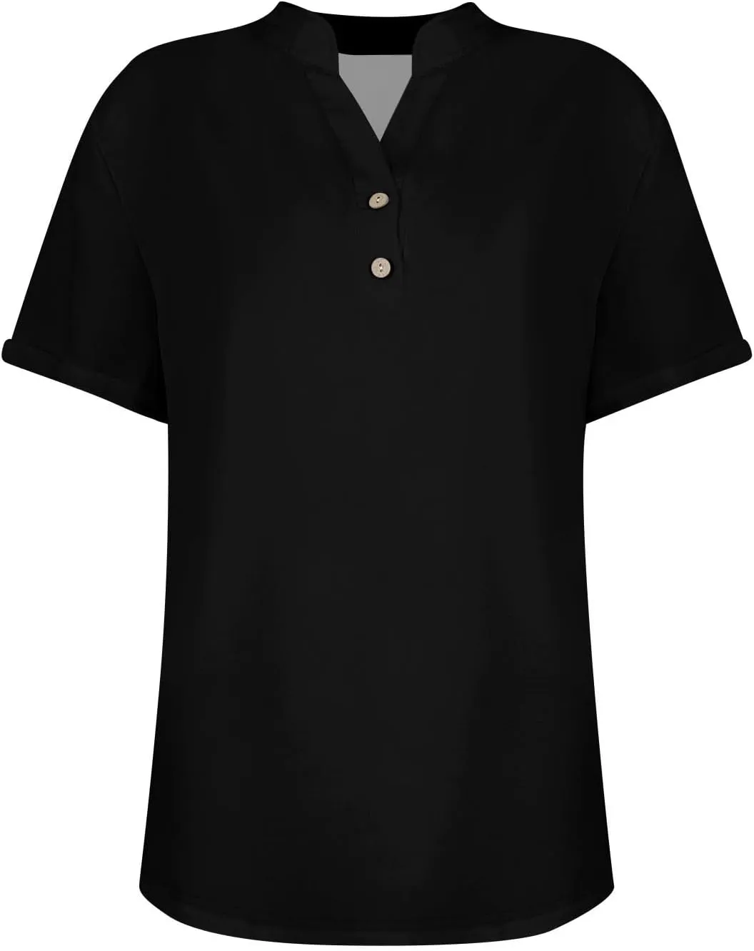 Linen Shirts for Women V Neck Button Short Sleeve Summer Tops 2025 Casual Tees Work Blouses Outfits