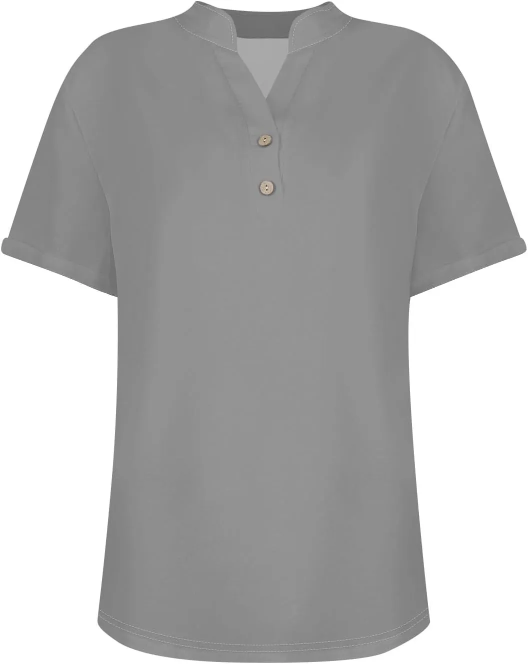 Linen Shirts for Women V Neck Button Short Sleeve Summer Tops 2025 Casual Tees Work Blouses Outfits