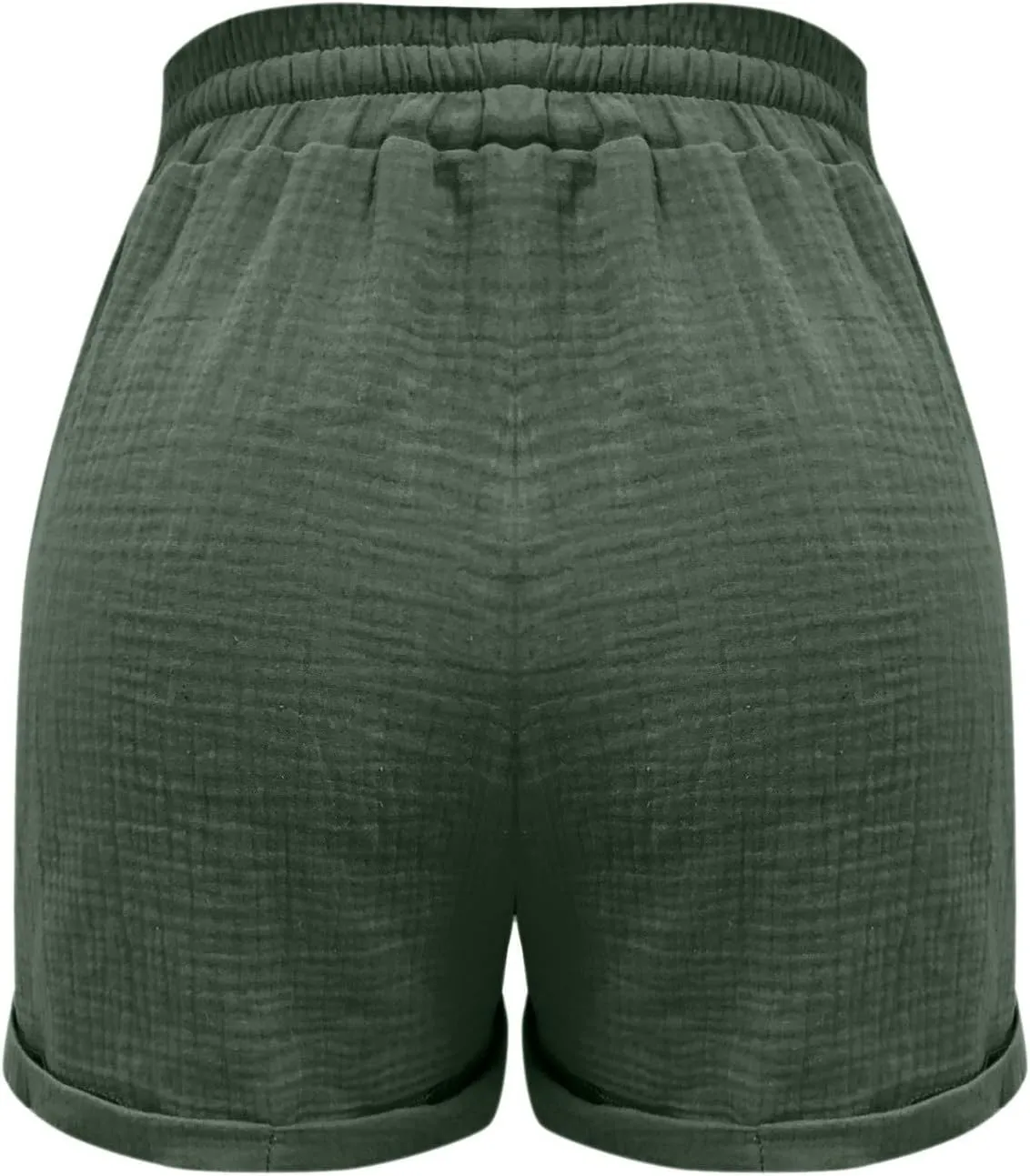 Linen Shorts for Women Drawstring Loose Breathable Summer Elastic Waist Casual Lightweight Shorts with Pockets Beach