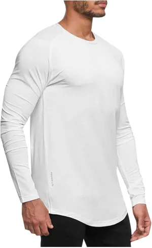 Long Sleeve Crewneck Workout Shirts for Men Moisture Wicking Sun Protection UV UPF 50 Tee T Shirts Men Fishing Running