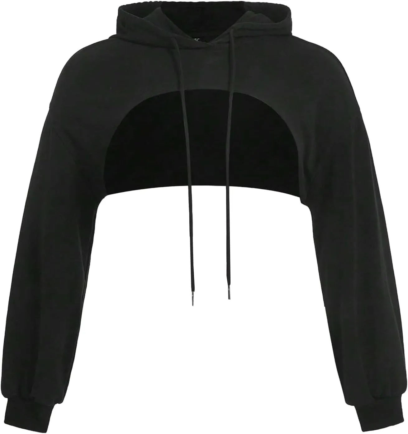 LovelyWholesale Womens Super Cropped Hoodie Sweatshirts Long Sleeve Crop Tops