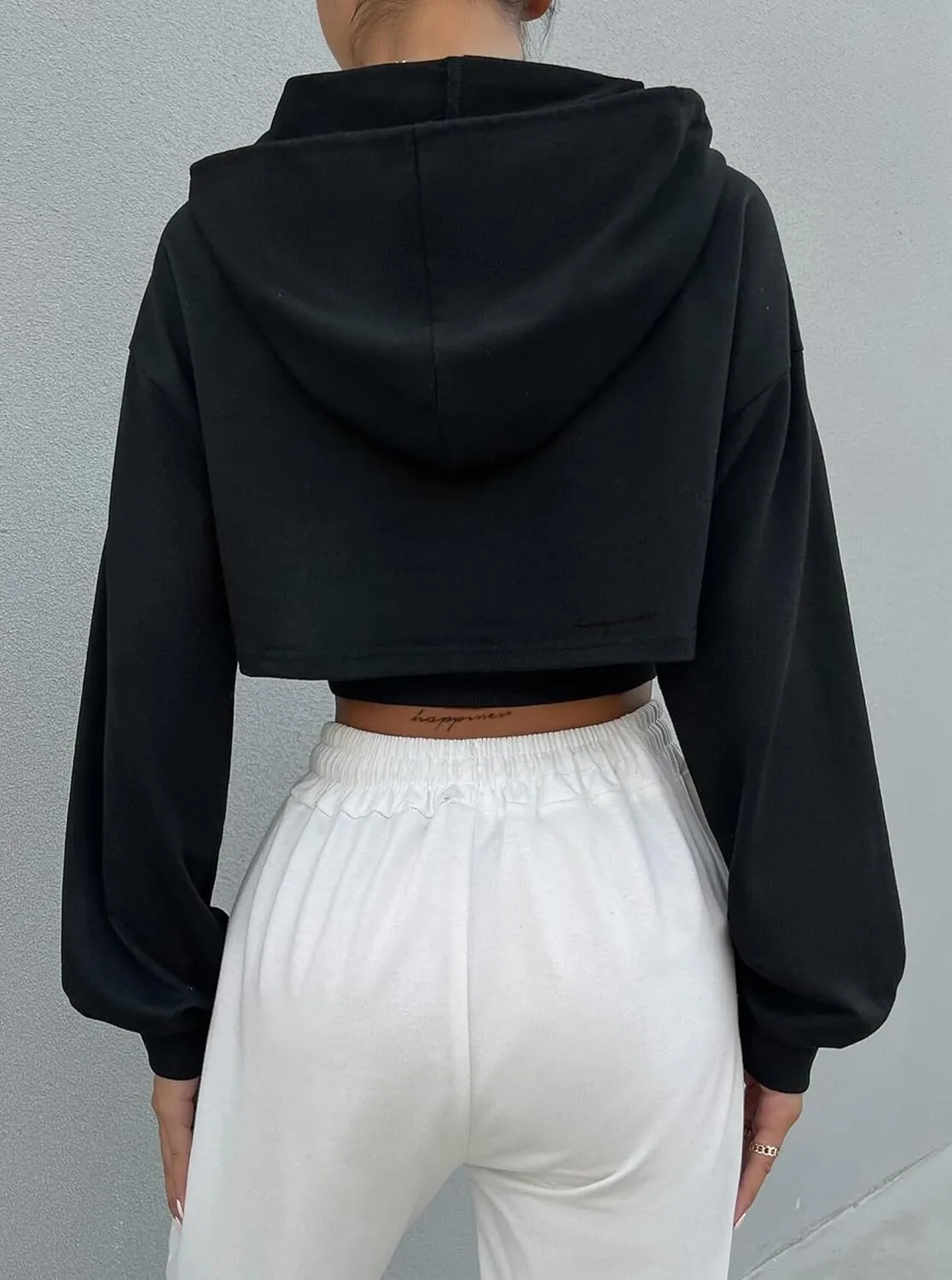 LovelyWholesale Womens Super Cropped Hoodie Zip Up Sweatshirts Long Sleeve Crop Tops