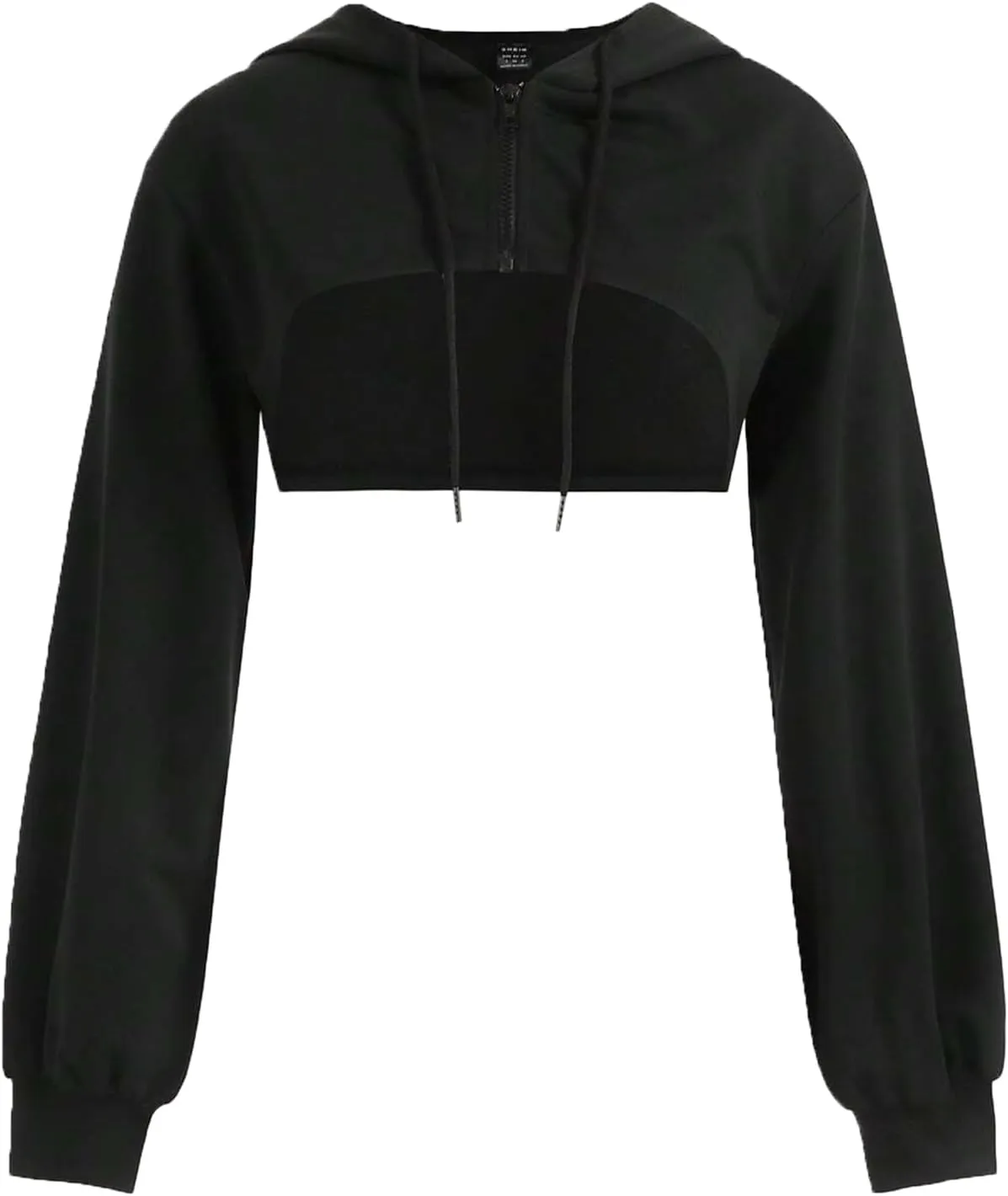 LovelyWholesale Womens Super Cropped Hoodie Zip Up Sweatshirts Long Sleeve Crop Tops