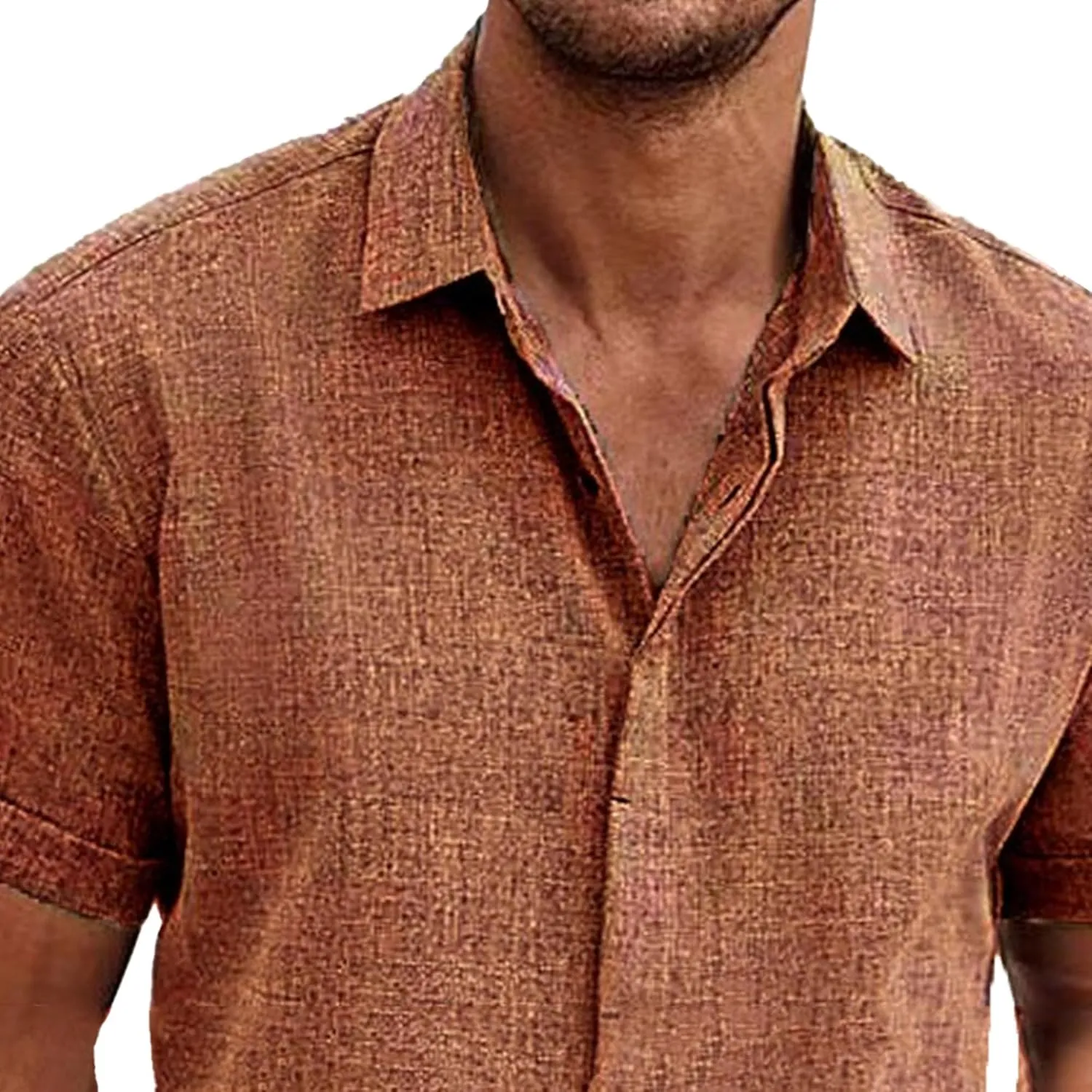 Maiyifu-GJ 3 Pack Men's Summer Casual Button Down Shirts Short Sleeve Cotton Linen Shirt Lightweight Breathable Beach Shirts