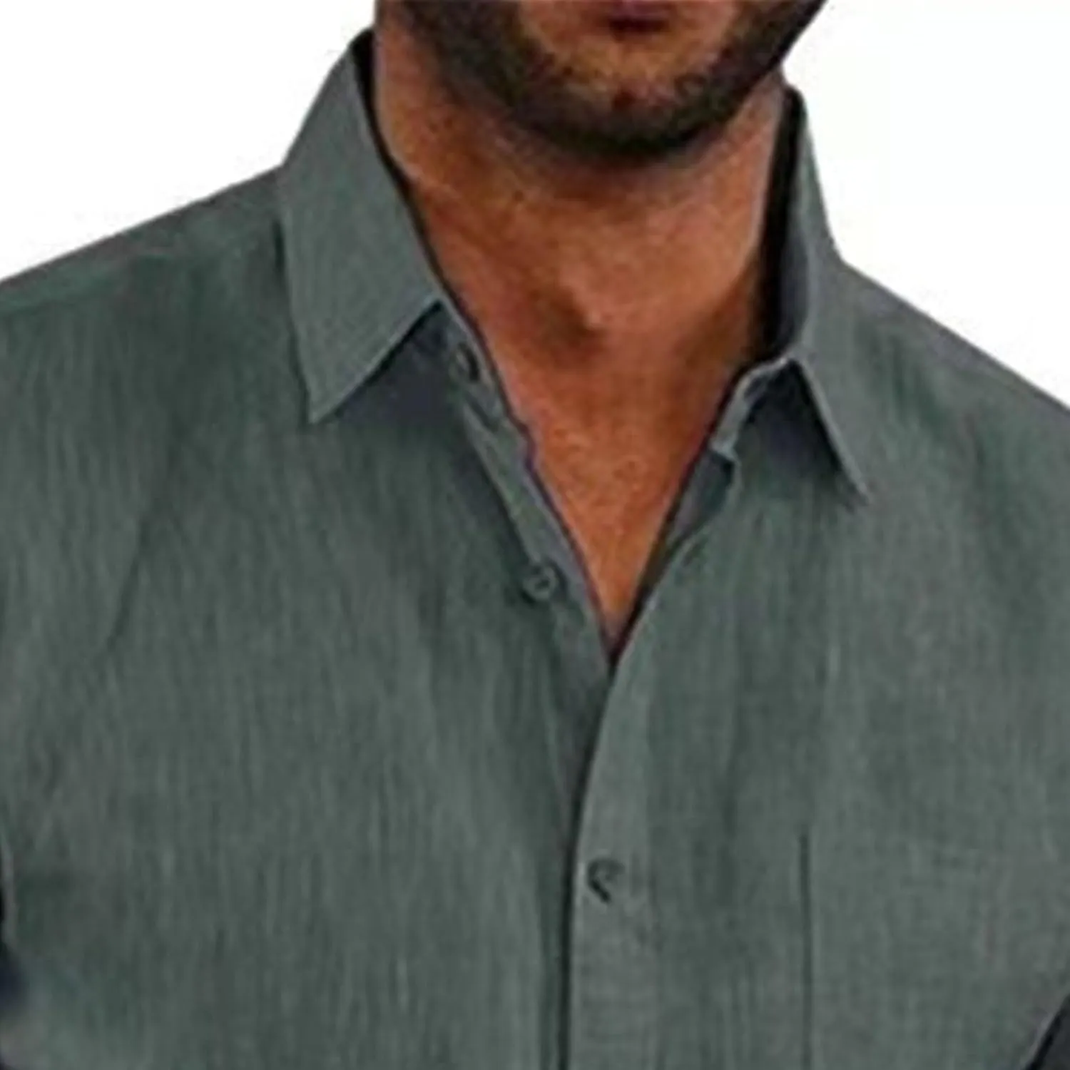 Maiyifu-GJ Mens Cotton Linen Button Down Shirts Summer Casual Short Sleeve Shirts Lightweight Breathable Business Dress Shirt