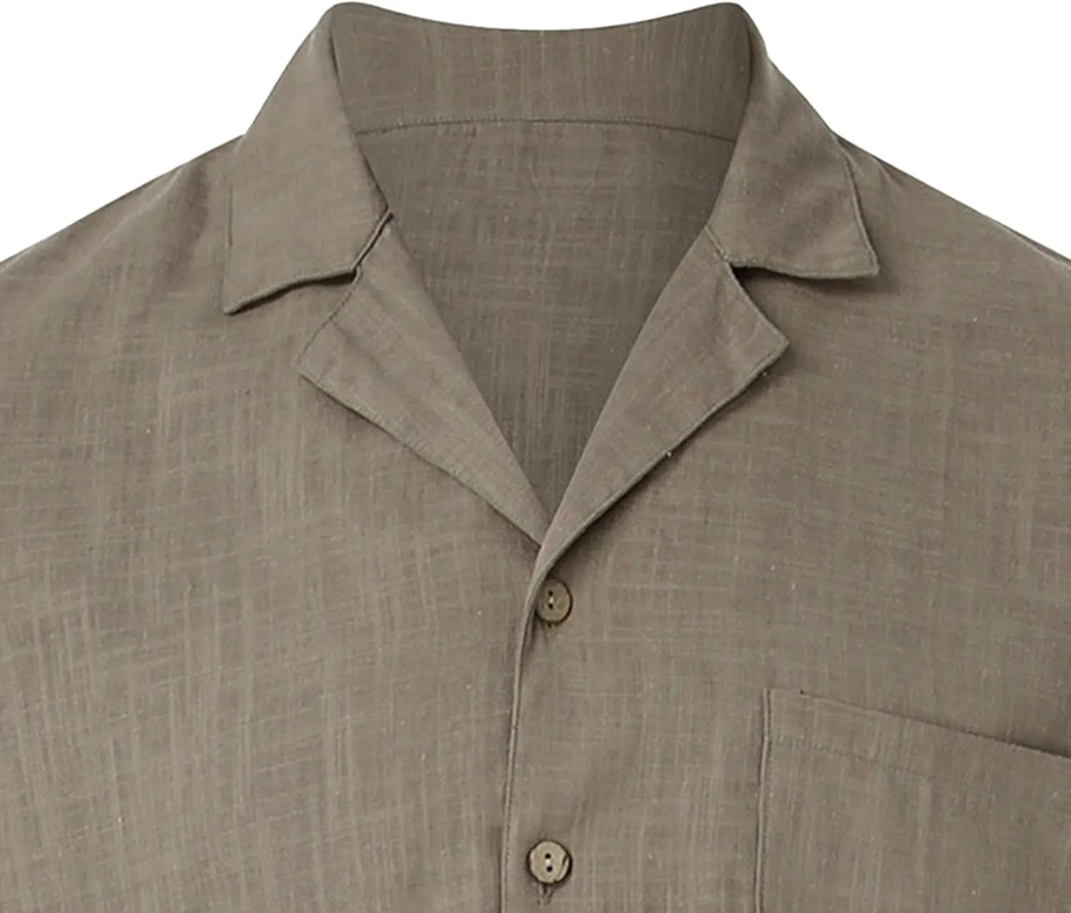 Maiyifu-GJ Men's Cotton Linen Short Sleeve Shirts Summer Casual Button Down Shirts Lightweight Breathable Dress Shirt
