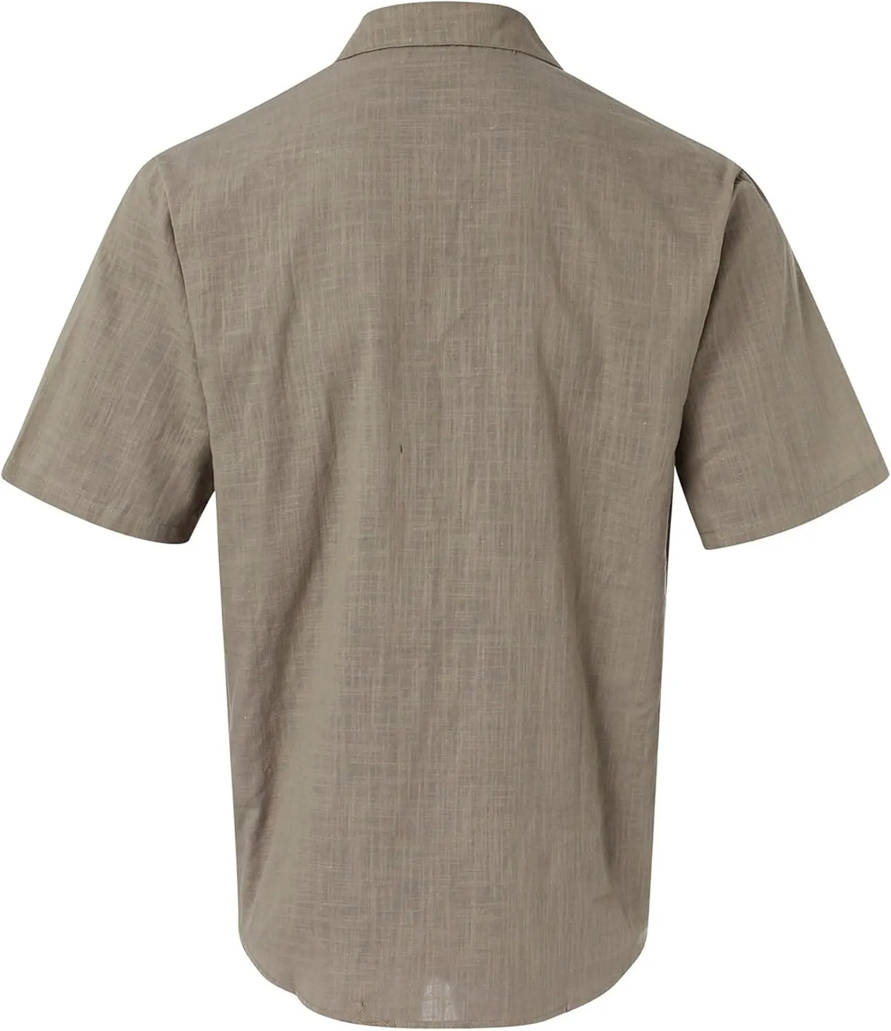 Maiyifu-GJ Men's Cotton Linen Short Sleeve Shirts Summer Casual Button Down Shirts Lightweight Breathable Dress Shirt