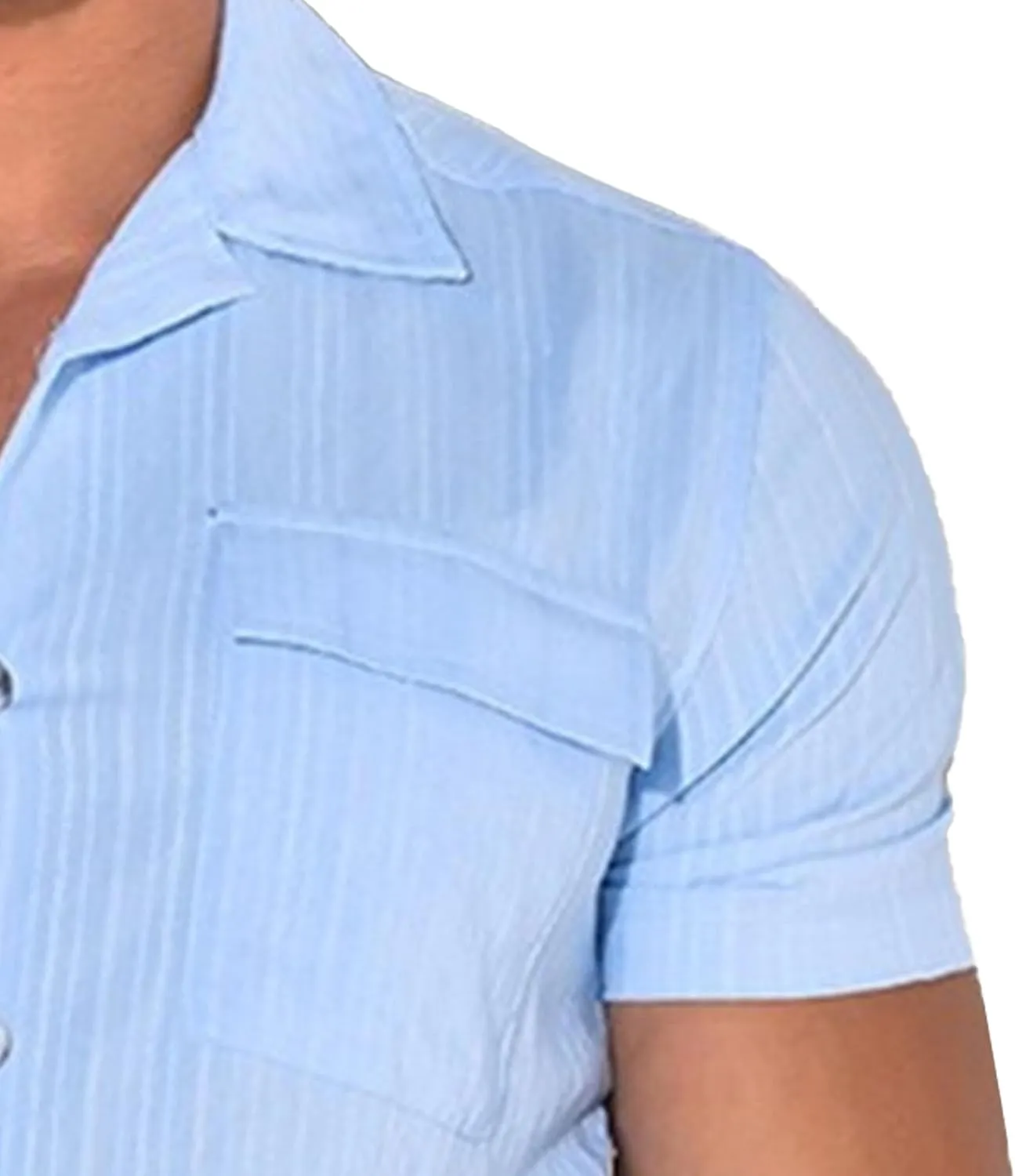 Maiyifu-GJ Men's Summer Casual Shirts Lightweight Cotton Linen Button Down Shirts Short Sleeve Dress Shirt with Pocket