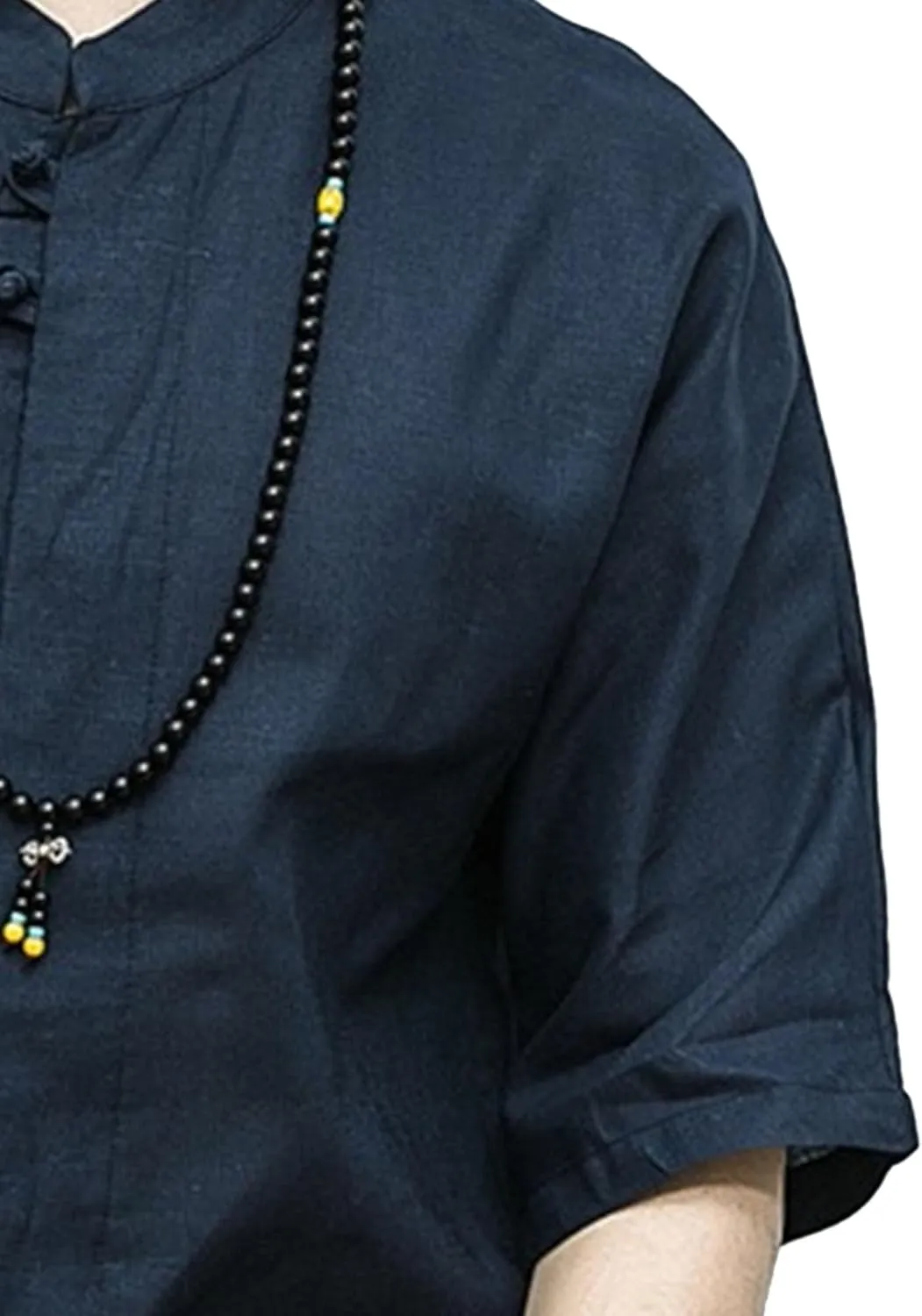 Maiyifu-GJ Summer Cotton Linen Shirt for Men Casual Short Sleeve Button Down Shirts Lightweight Breathable Summer Shirts