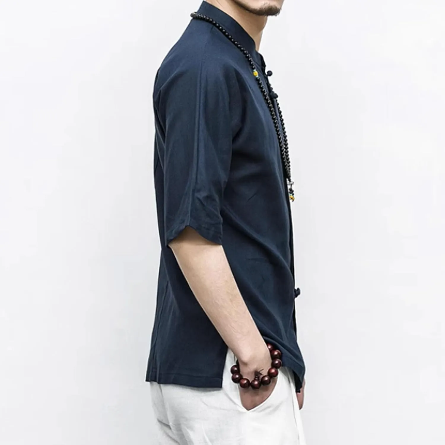 Maiyifu-GJ Summer Cotton Linen Shirt for Men Casual Short Sleeve Button Down Shirts Lightweight Breathable Summer Shirts