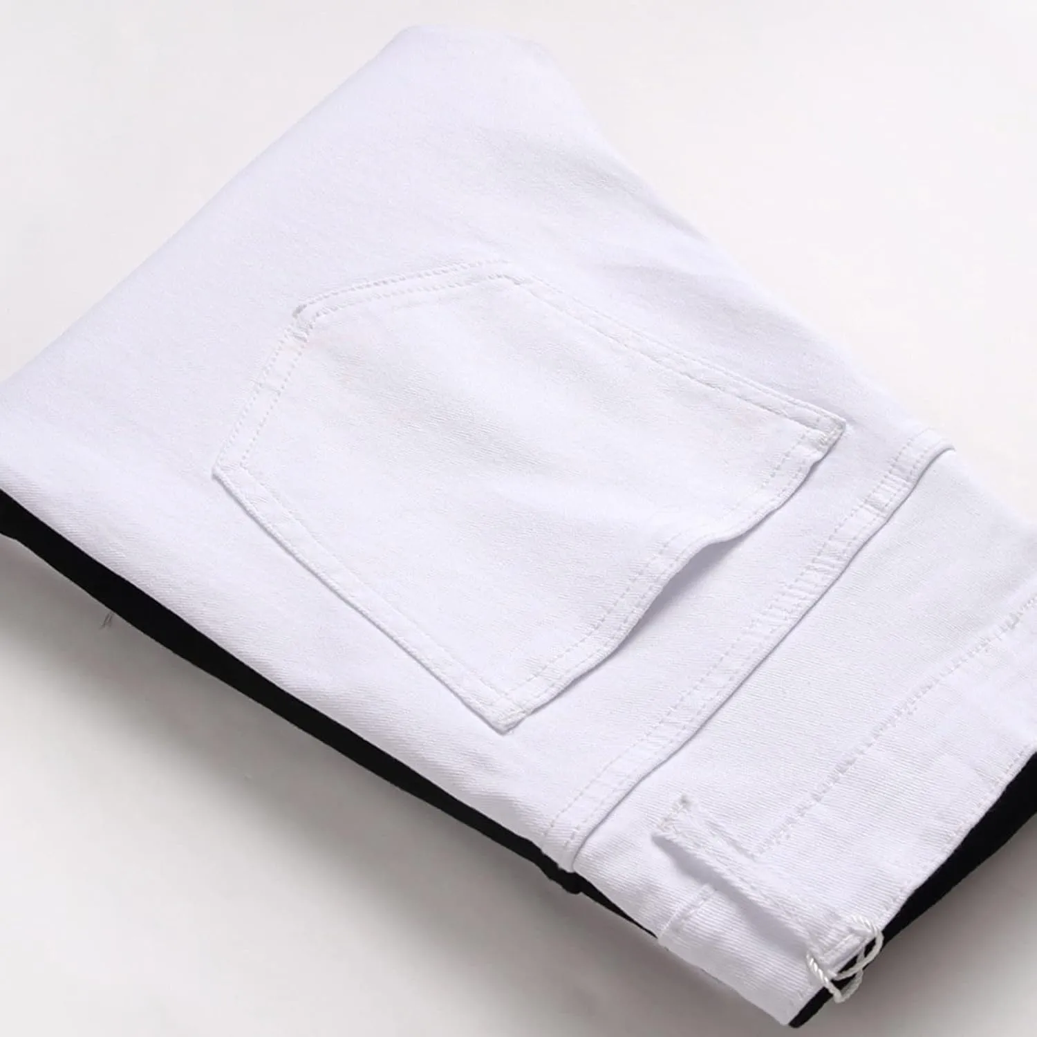 Means Jeans Casual Pocket Drawstring Waist Solid Color Slim Toe Jeans Pants Flex Waist Jean Men's Lightweight Jeans