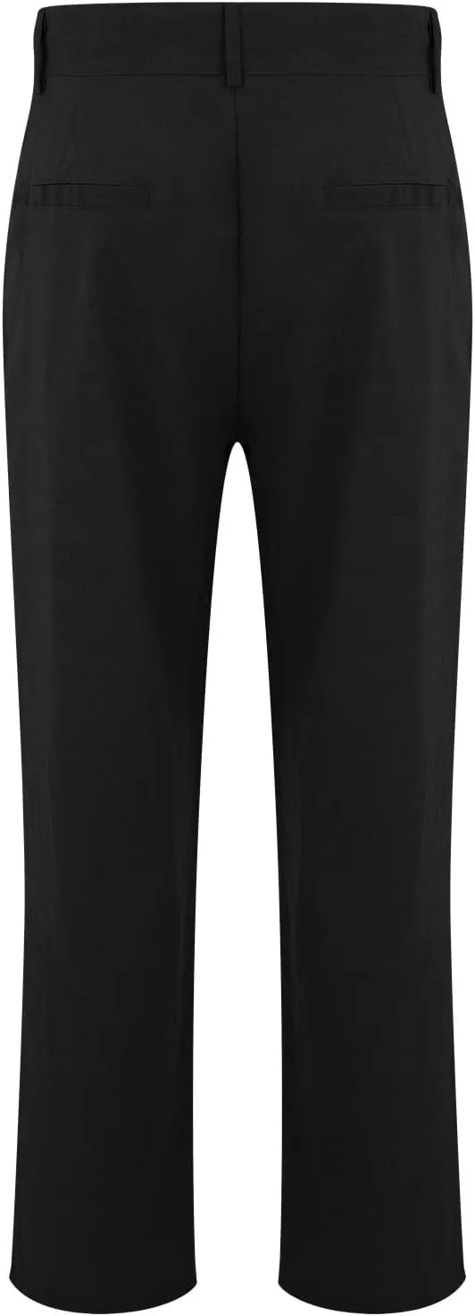 Men Formal Suit Pants Slanted Pocket Straight Wide Leg Loose Comfy Casual Trousers Business Office Party Work Pants