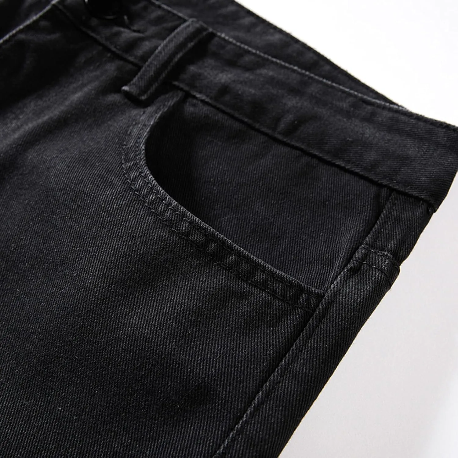 Men Jeans Denim Casual Fashion Street Hip with Pockets Patchwork Men's Straight Hop Comfy Fashion Denim Stretch Fit