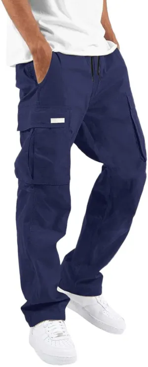 Men Pants Casual Fashion Jogger Active Wear Sweatpants Straight Leg Cargo Combat Pant