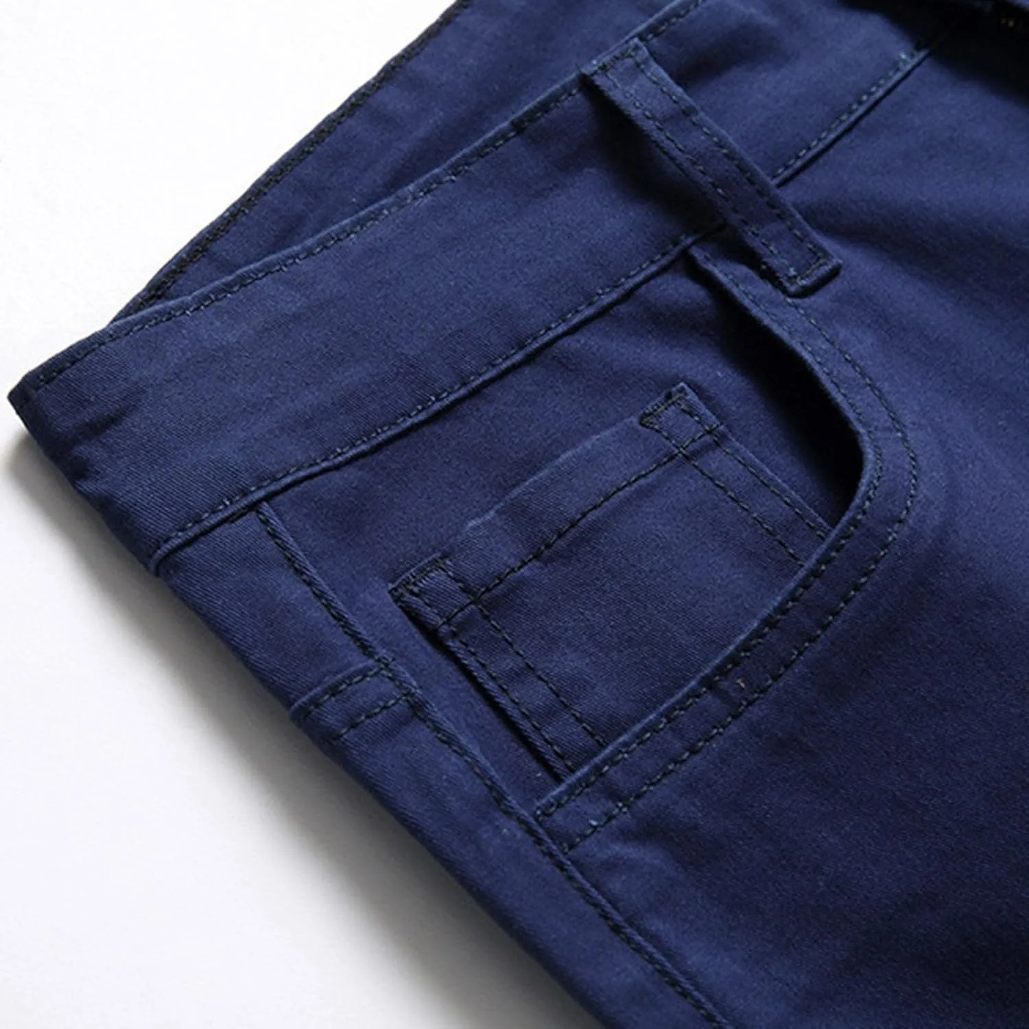 Men Slim Zipper Denim Jeans Pants Straight Leg Plus Size Fashion Pants Flex Waist Jean Jeans for Men Big and Tall