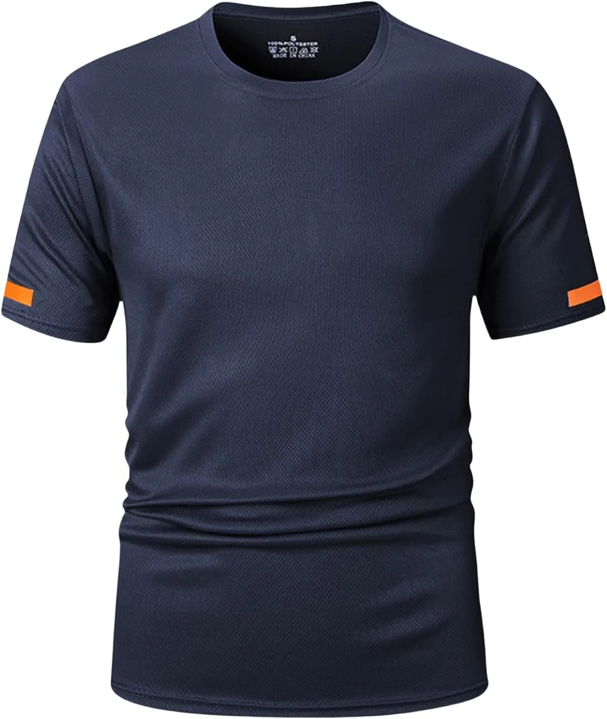 Men's Athletic T Shirts Crewneck Short Sleeve Stretch Tees Gym Workout Basic Tees Regular Fit Fitness Pullover Tops