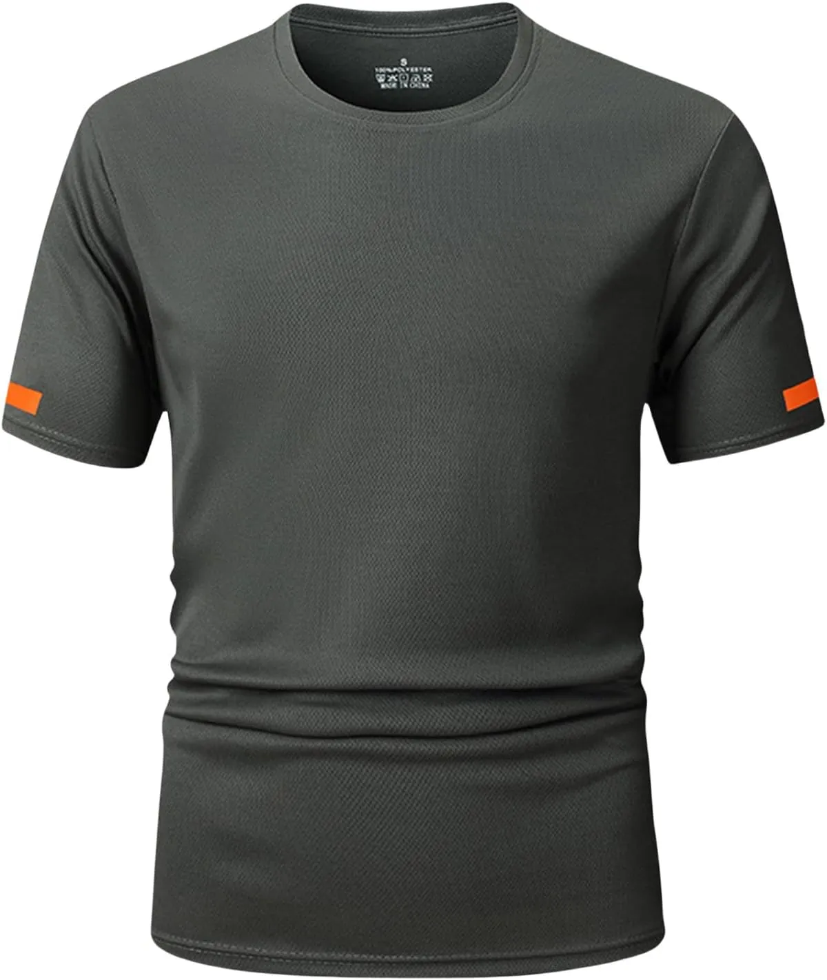 Men's Athletic T Shirts Crewneck Short Sleeve Stretch Tees Gym Workout Basic Tees Regular Fit Fitness Pullover Tops