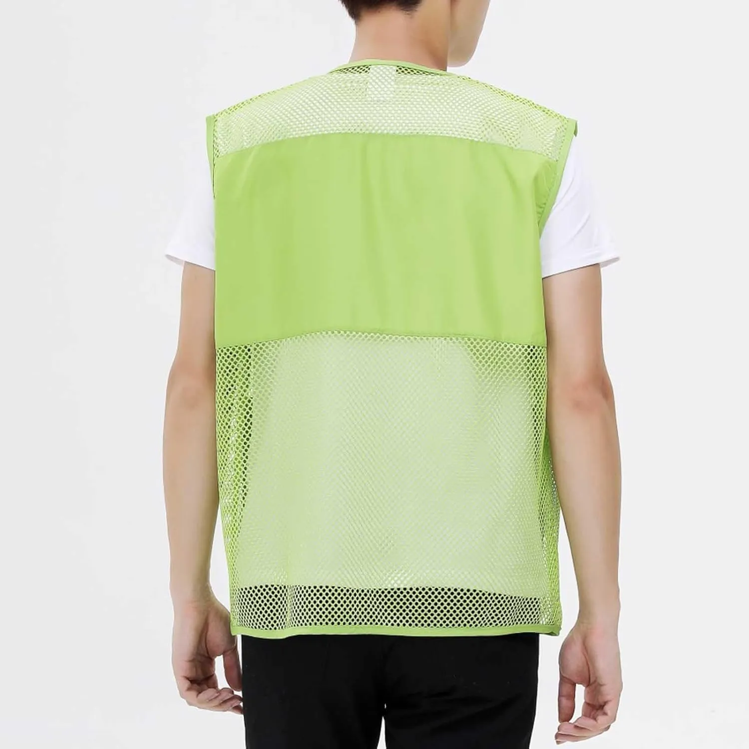 Mens Breathable Mesh Vest Jacket Summer Casual Lightweight Cycling Travel Zip Up Vests Outdoor Fishing Work Waistcoat