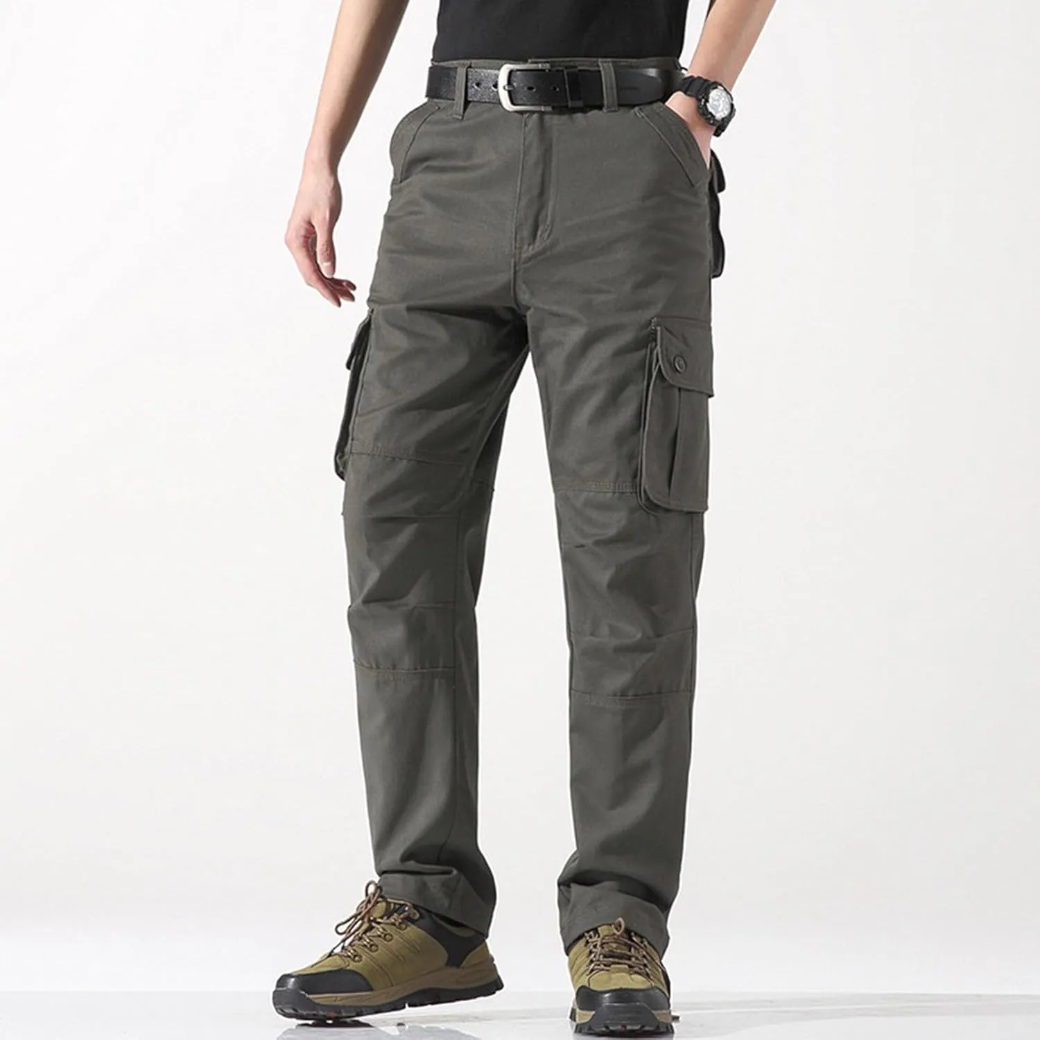 Mens Cargo Pant Drying Casual Pants Multi Pocket Outdoor Sports Hiking Loose Workout Joggers Stretch Sweatpants Mens