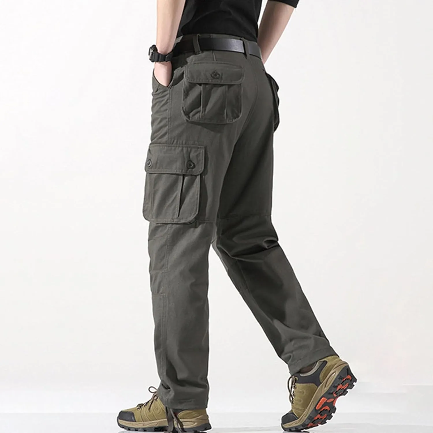Mens Cargo Pant Drying Casual Pants Multi Pocket Outdoor Sports Hiking Loose Workout Joggers Stretch Sweatpants Mens