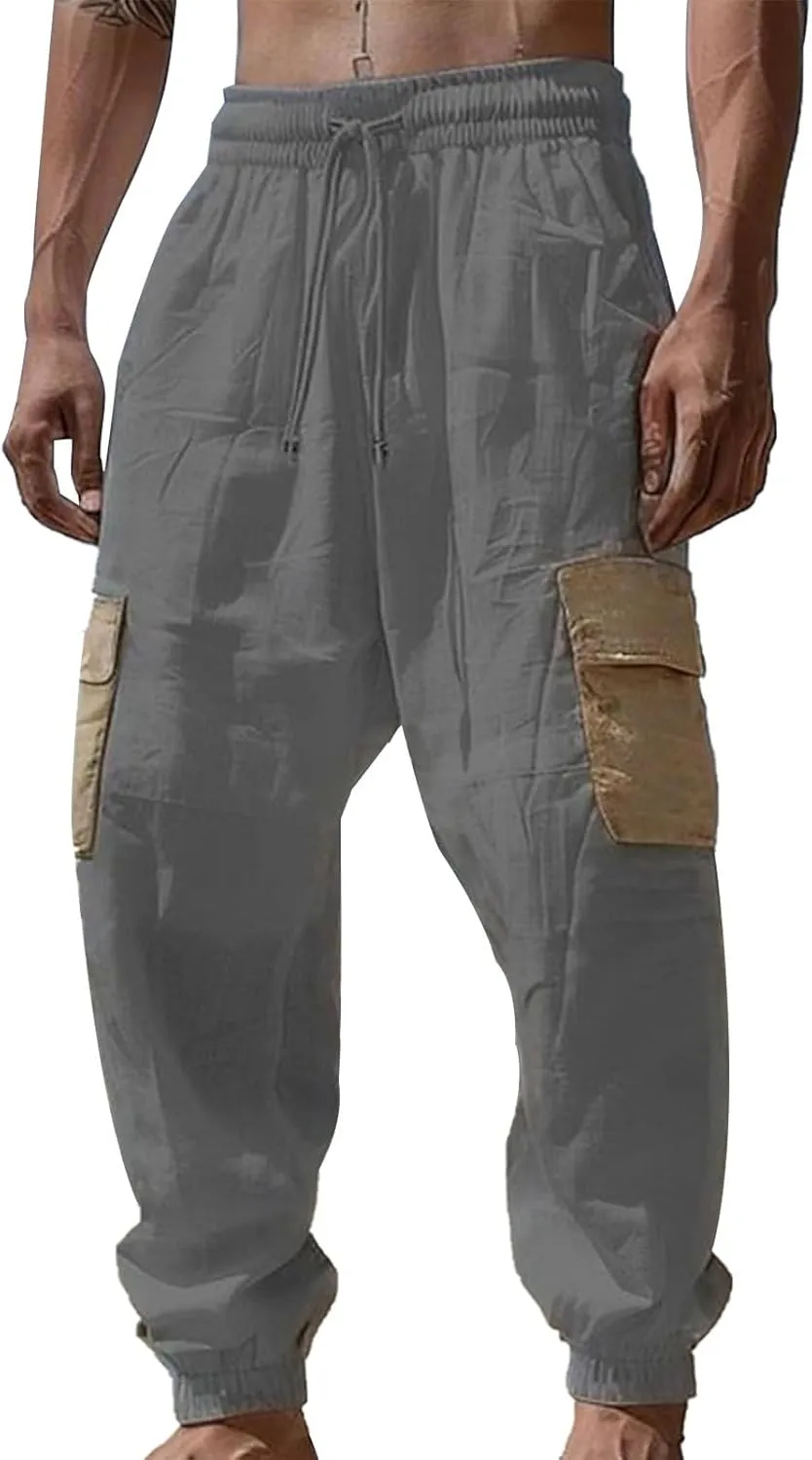 Mens Cargo Pants Mens Casual Pants Relaxed Fit Cargo Sweat Pants Flannel Lined Chino Pants for Men Slim Fit Stretch
