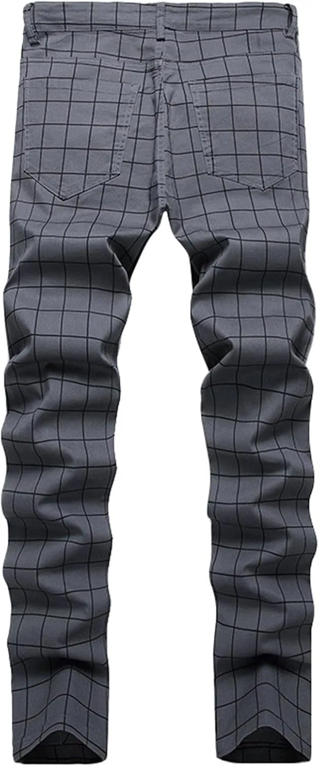 Men's Classic Multi-Pocket Relaxed Straight Leg Plus Size Fashion Pants Straight Mid Rise Jeans Men's Pants Jeans