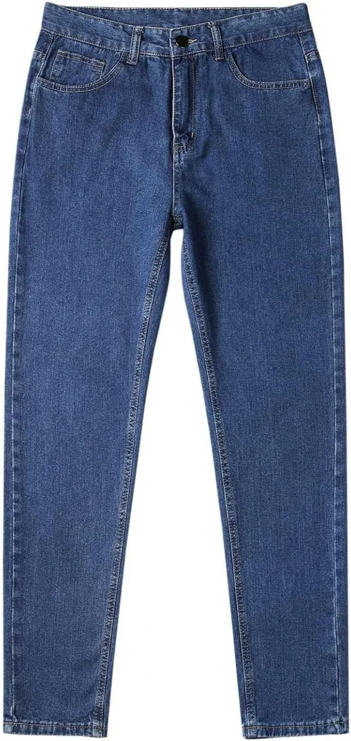 Mens Jeans Relaxed Fit Flex Jeans Washed Retro Straight Leg Pants Loose Fit Denim Trousers for Casual Work Travel Daily