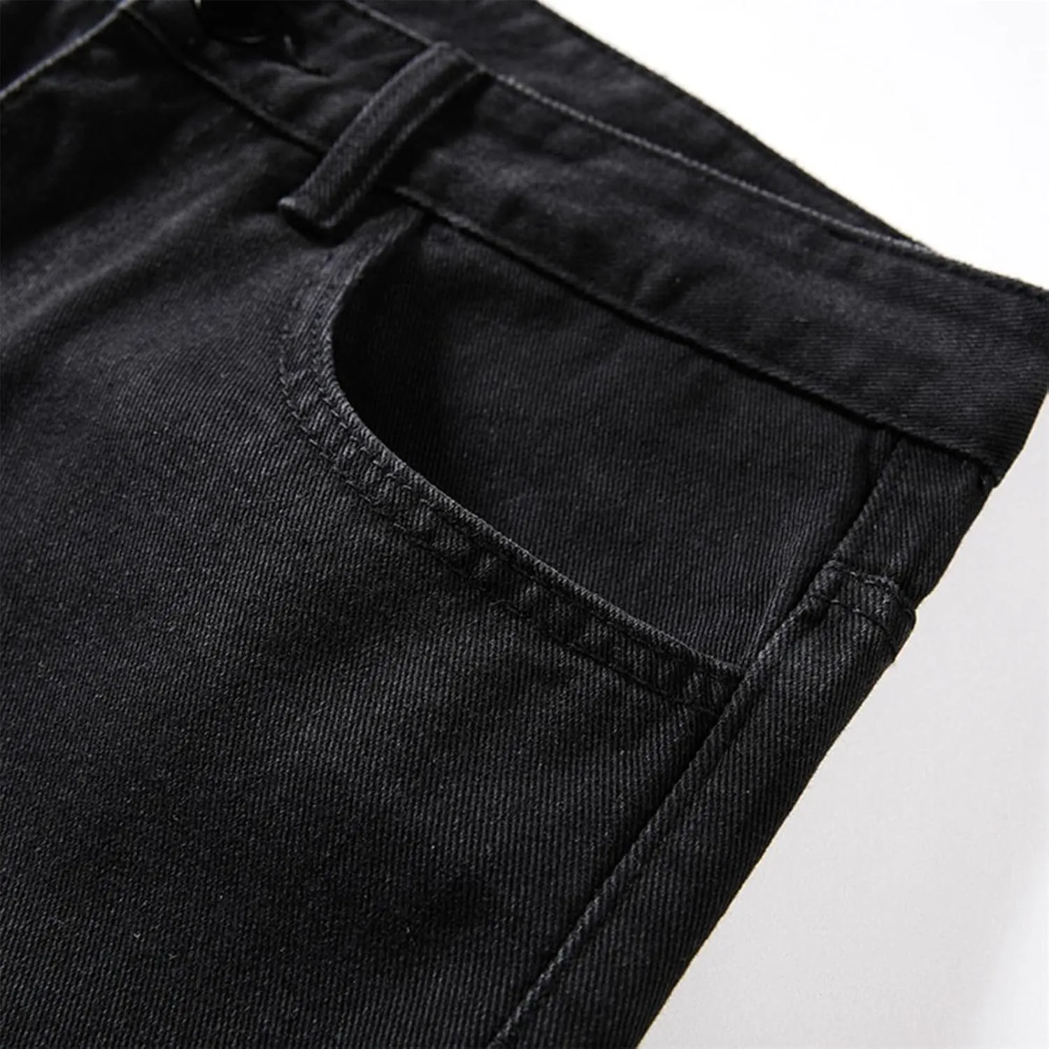 Mens Jeans Relaxed Fit Flex Jeans Washed Retro Straight Leg Pants Loose Fit Denim Trousers for Casual Work Travel Daily