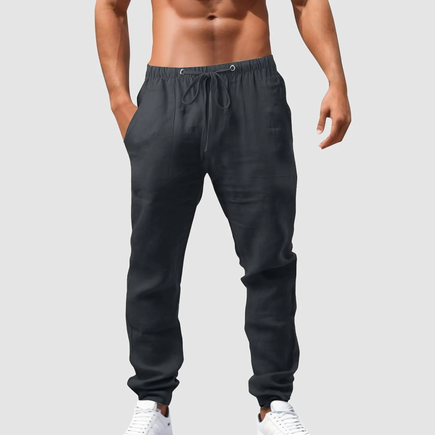 Men's Lightweight Jogging Pant Cargo Chino Work Joggers Baggy Sports Casual Sweatpants Stretch Long Pants