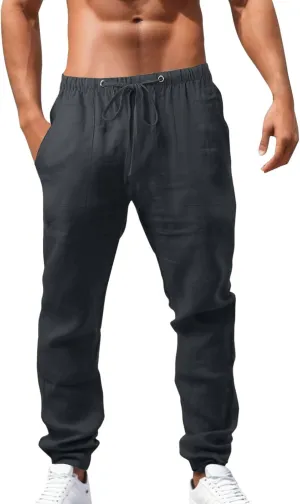 Men's Lightweight Jogging Pant Cargo Chino Work Joggers Baggy Sports Casual Sweatpants Stretch Long Pants