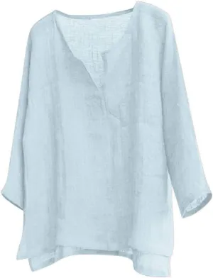 Mens Long Sleeve Shirts Loose Fit Summer Shirt Breathable Lightwetight Casual Tees Basic Solid Color Comfy Tops