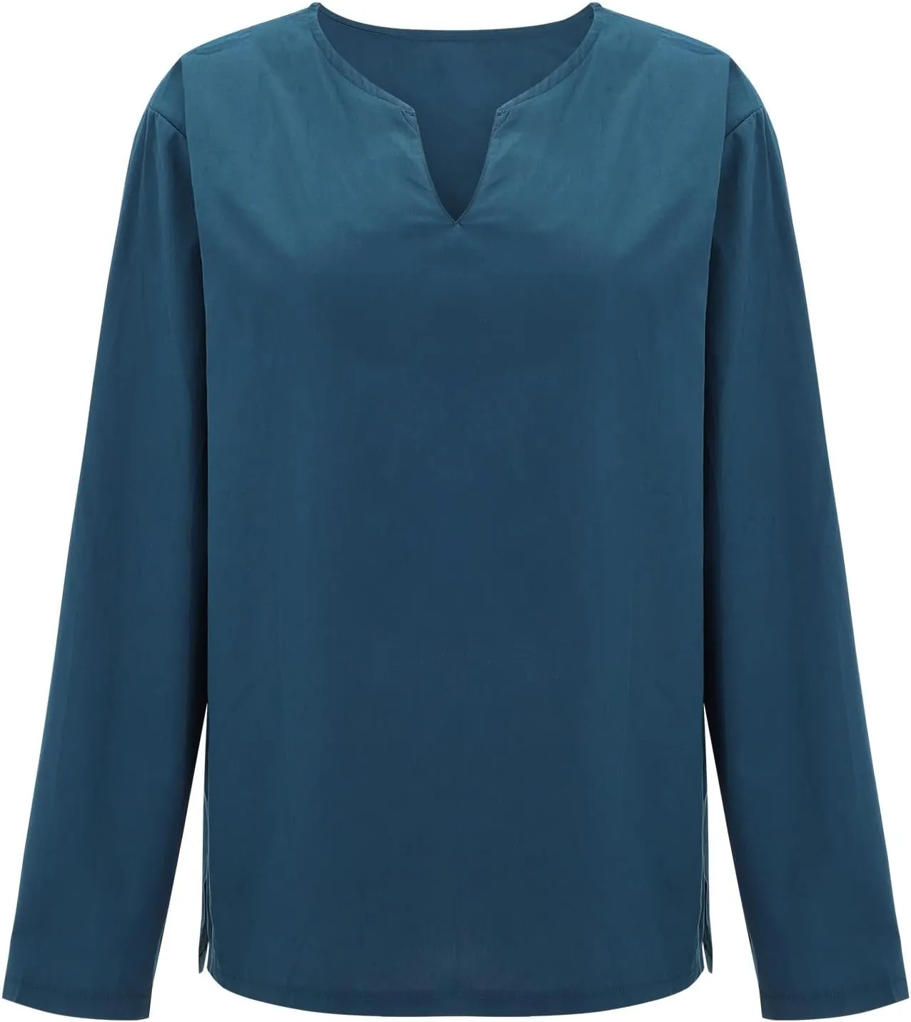 Mens Long Sleeve Shirts Loose Fit Summer Shirt Breathable Lightwetight Casual Tees Basic Solid Color Comfy Tops