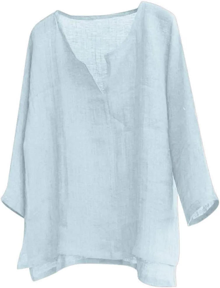 Mens Long Sleeve Shirts Loose Fit Summer Shirt Breathable Lightwetight Casual Tees Basic Solid Color Comfy Tops