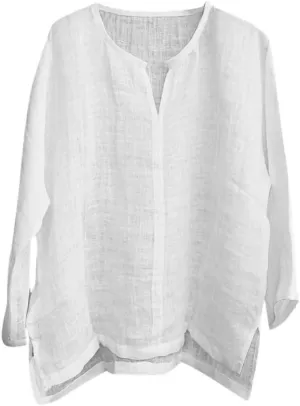 Mens Long Sleeve Shirts Loose Fit Summer Shirt Breathable Lightwetight Casual Tees Basic Solid Color Comfy Tops