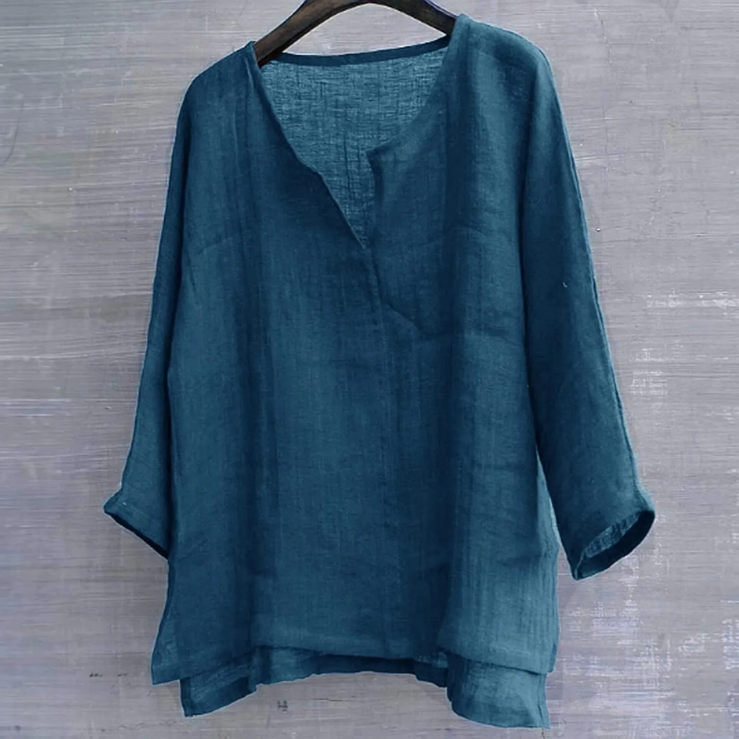 Mens Long Sleeve Shirts Loose Fit Summer Shirt Breathable Lightwetight Casual Tees Basic Solid Color Comfy Tops