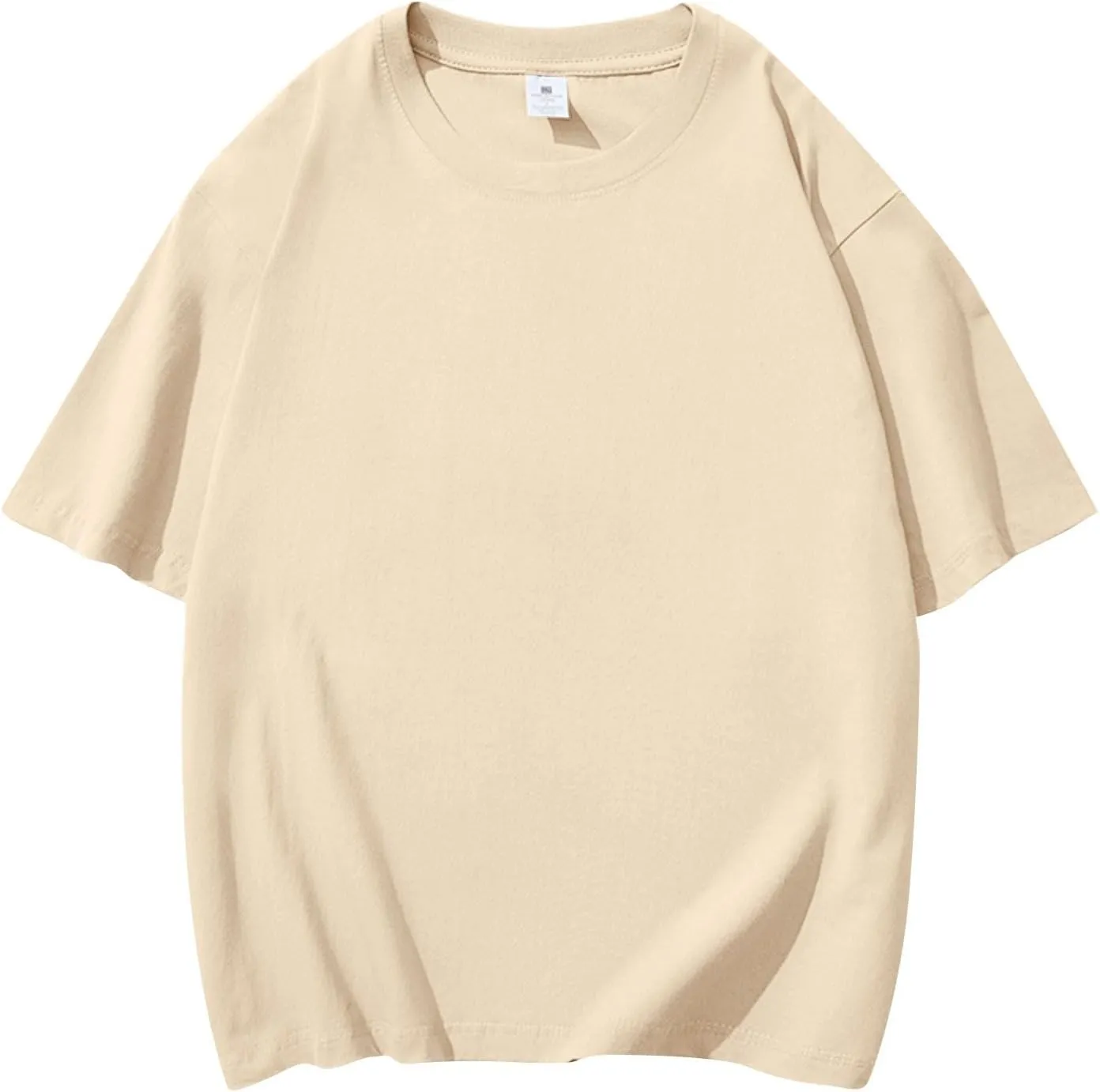 Mens Oversize Pullover Solid Color Casual Tees Fashion Drop Shoulder Short Sleeve Tshirts