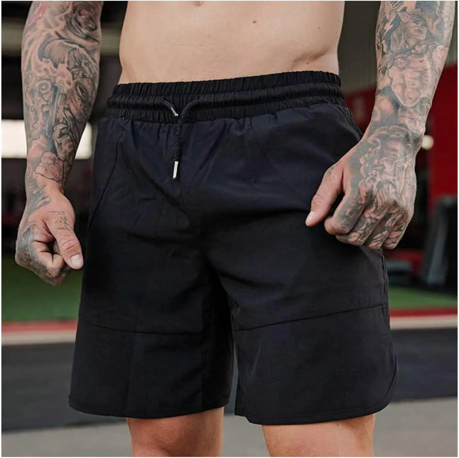 Men's Quick Dry Workout Shorts - 7" Gym Athletic Running Shorts Elastic Waist Exercise Fitness Shorts with Pockets